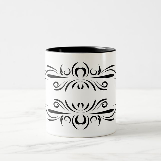 Mugs de café noir blanc (Centre)