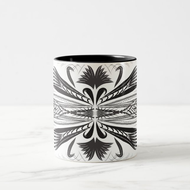 Mugs de café noir blanc (Centre)