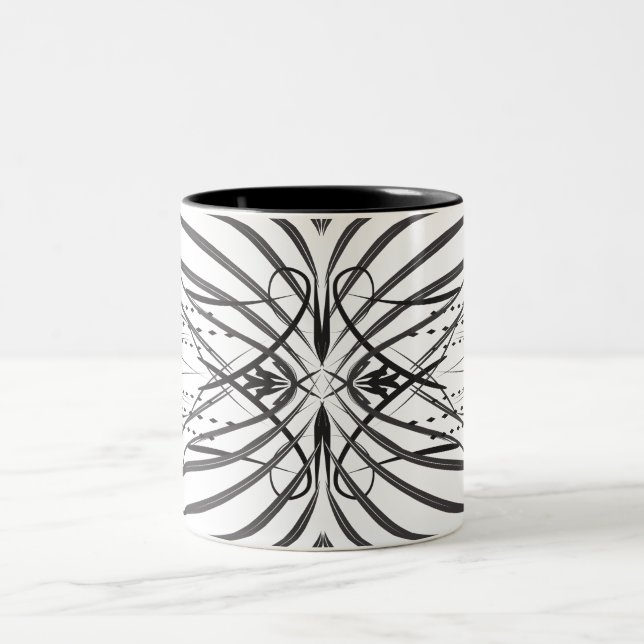 Mugs de café noir blanc (Centre)