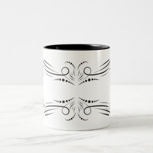 Mugs de café noir blanc