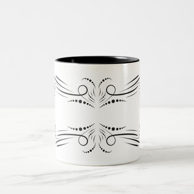 Mugs de café noir blanc (Centre)