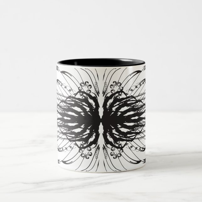 Mugs de café noir blanc (Centre)