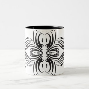 Mugs de café noir blanc
