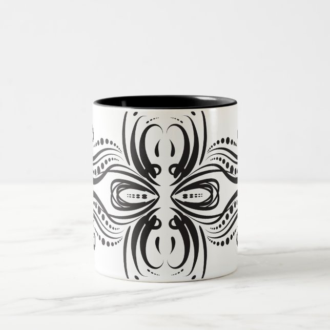 Mugs de café noir blanc (Centre)