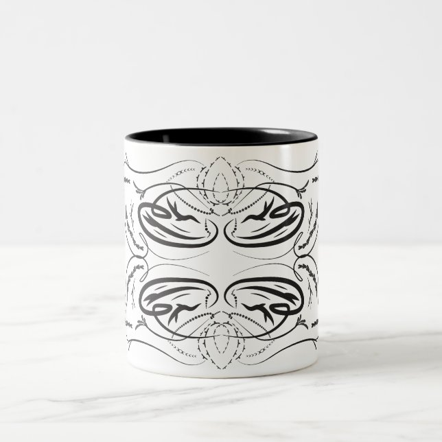 Mugs de café noir blanc (Centre)