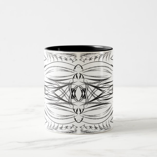 Mugs de café noir et blanc artistiques (Centre)