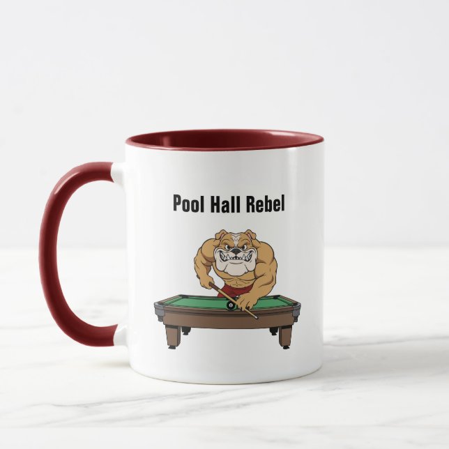 Mugs de café rebelles drôles de salle de billard (Gauche)