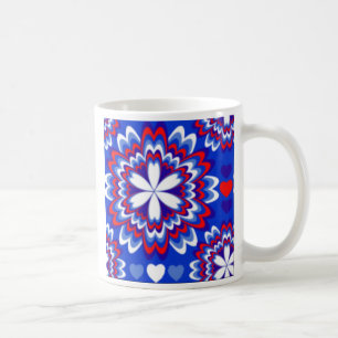MUGS DE CAFÉ ROUGE, BLANC ET BLEU PATRIOTIQUE - CA