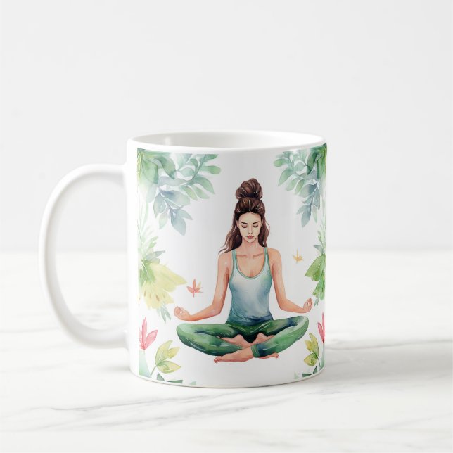 Mugs de café zen avec motifs de yoga (Gauche)