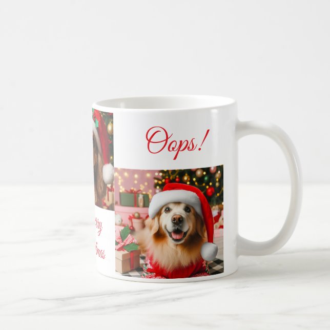 Mugs de chien de Noël personnalisés/tasse de café (Droite)