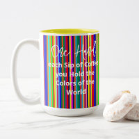 Mugs de thé au café, Couleurs du monde rayures