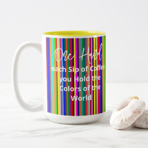 Mugs de thé au café, Couleurs du monde rayures