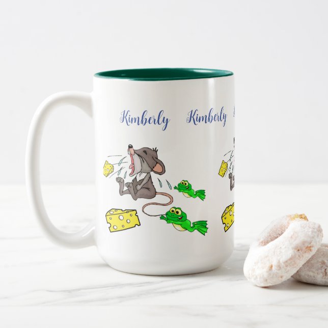 Mugs de thé au café, Fromage de grenouille à la so (Avec donut)