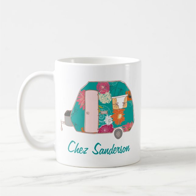 Mugs en Art Personnalisés de Caravane Rétro (Gauche)