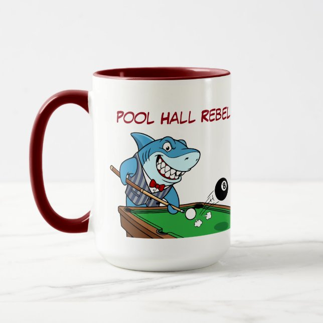Mugs géants de café drôles de requin de billard re (Gauche)