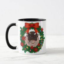 Mugs Moo Deng Joyeux Noël.