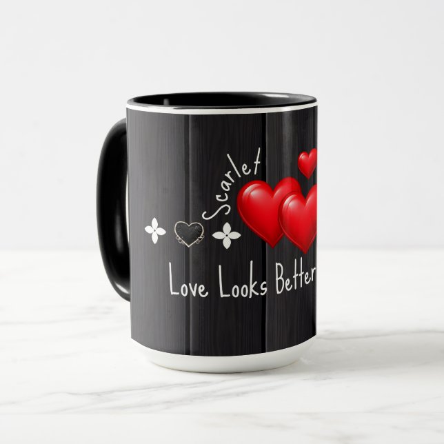 Mugs personnalisés pour la Saint-Valentin avec nom (Devant gauche)