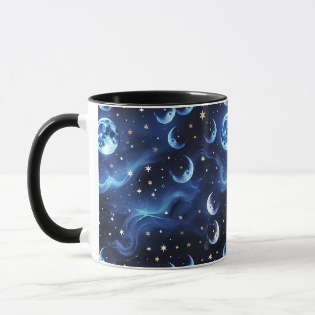Mugs – Phase Lunaire Céleste Bleu Saphir Luxe  (Gauche)