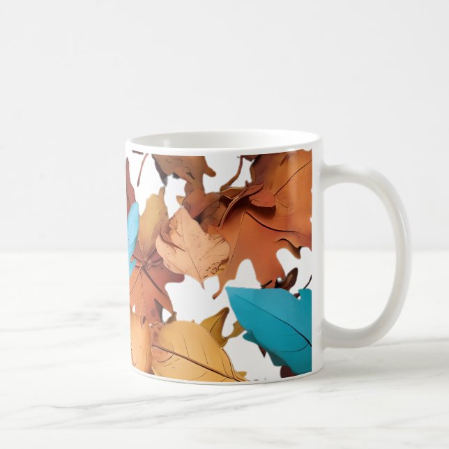 Mugs & tasses avec feuilles d'érable. Jeu de feuil (Droite)