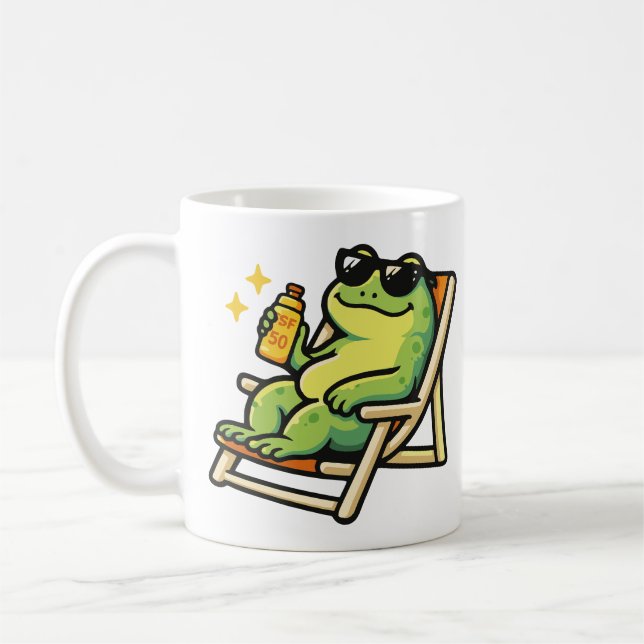 Mugs & Tasses avec une grenouille sur la plage (Gauche)
