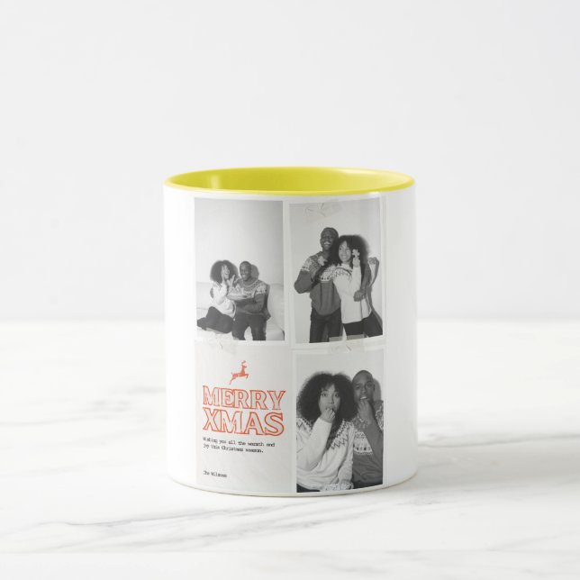 Muguet de Noël Couple Noir et Blanc Mug (Centre)