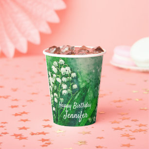Muguet Personnalisé Gobelets en Papier pour Fête