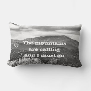 Muir citation lancer oreiller paysage de montagne 
