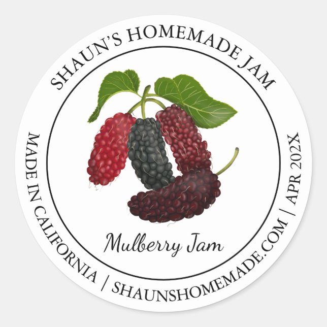 Mulberry Jam étiquette moderne (Devant)