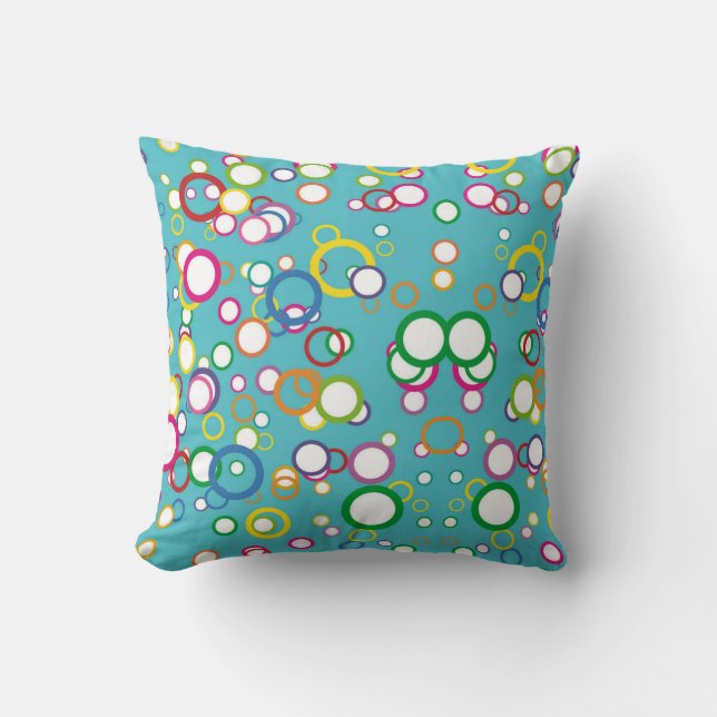 Multicolor Bulles Coussins américains MoJo (Recto)