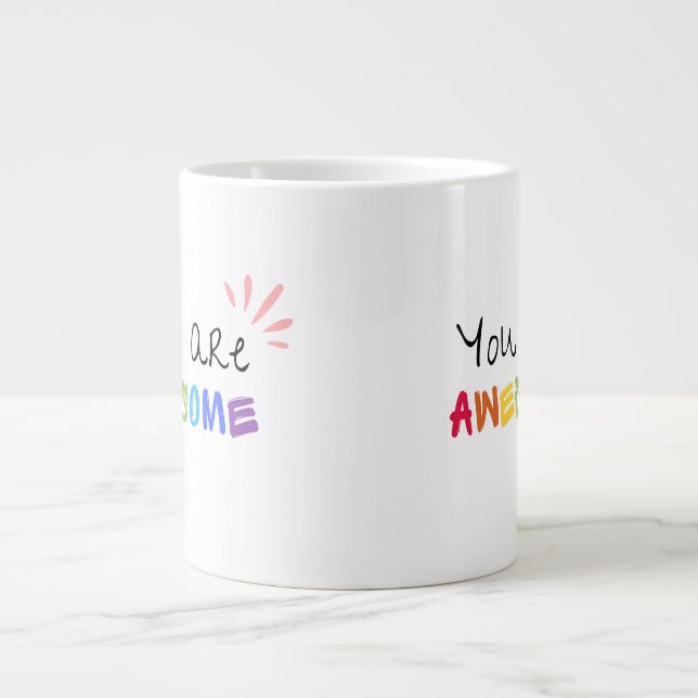 Multicolor Vibrant Mots Positifs Spécialité Mug (Devant)