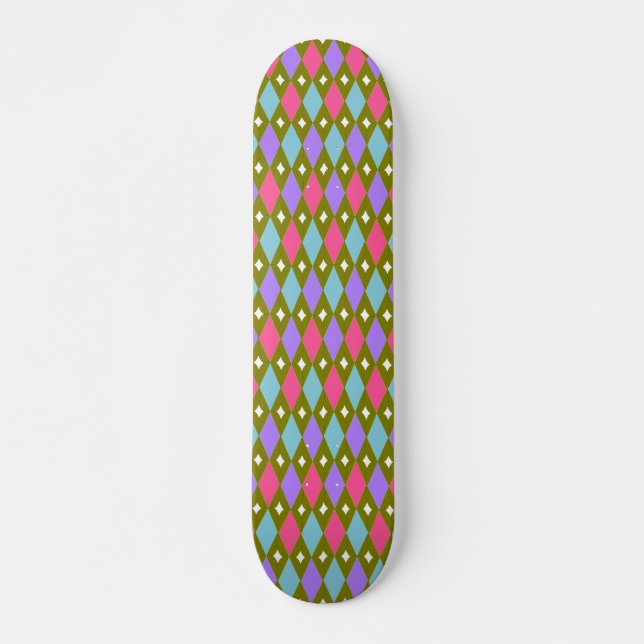 Multicoloured Honeycomb Skateboard (Devant)