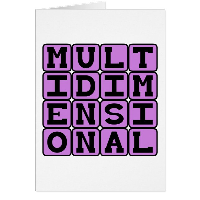 Multidimensionnel, sur de nombreuses dimensions (Devant)
