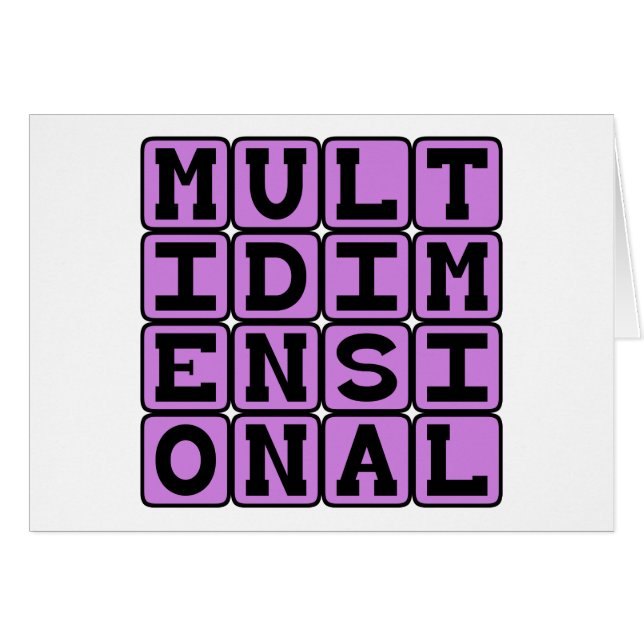 Multidimensionnel, sur plusieurs dimensions (Devant horizontal)