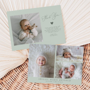 Multiphoto minimaliste Faire-part de naissance ver