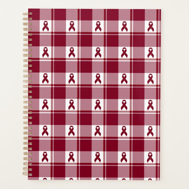 Multiple Myeloma Cancer Awareness Plaid Planner (Devant)