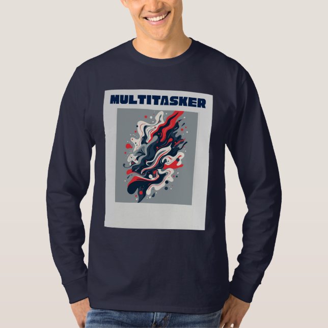 Multitasker - T-Shirt Art abstrait fluide rétro (Devant)