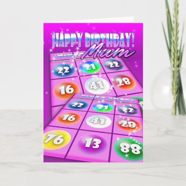 Mum Bingo Crazy carte d'anniversaire (Devant)