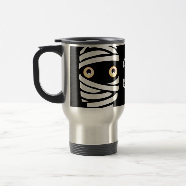 Mummy Cups & Mugs Halloween Travel Mugs (Gauche)