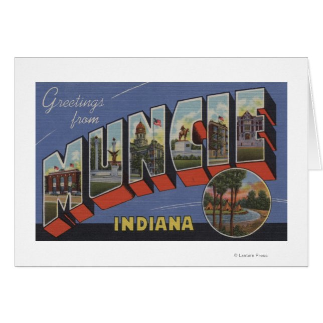Muncie, Indiana - Scènes de grandes lettres (Devant horizontal)