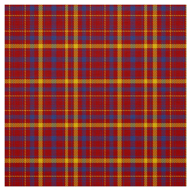 Munro Tartan tissu bleu rouge et jaune plaid (Échantillon)