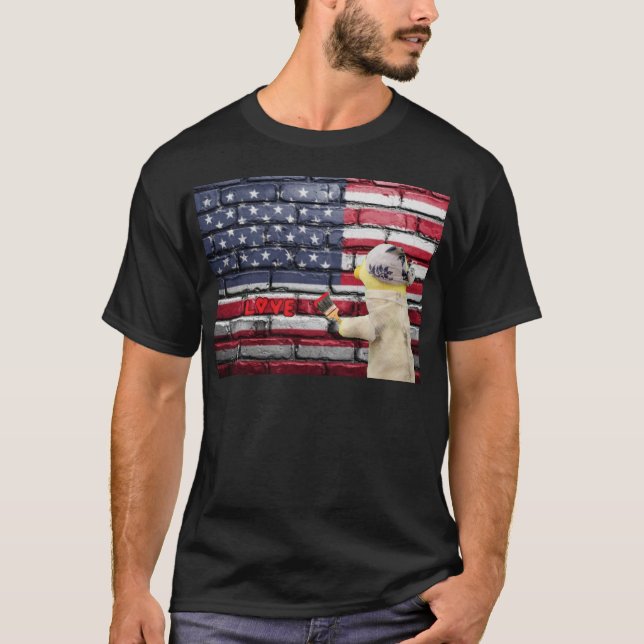 Mur d'art graffiti Amour USA. T-Shirt (Devant)
