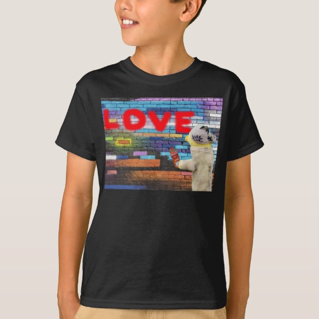 Mur d'art graffiti Love USA. T-Shirt (Devant)