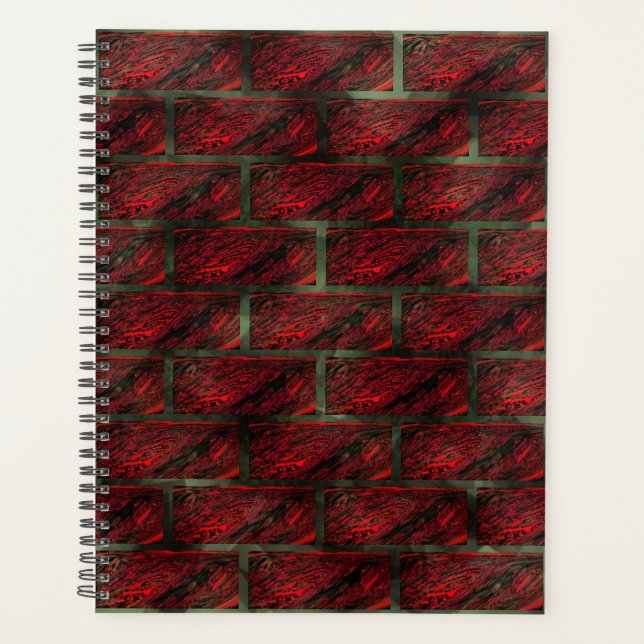 Mur de brique ou tuiles exposés le simulant, sale  (Devant)