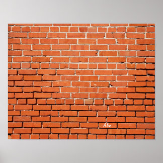 Mur de briques avec votre nom sur elle Poster rect