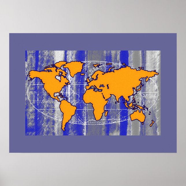 mur de déco mapa-mundi jaune (Devant)
