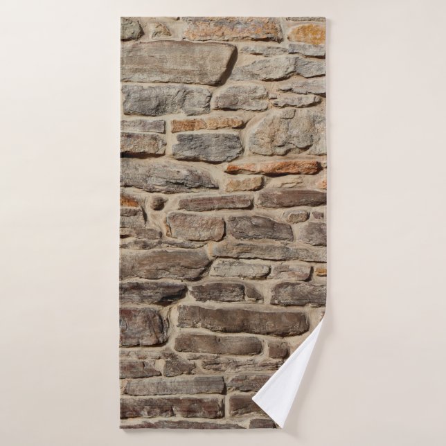 Mur de pierre texture rustique arrière - plan (Serviette de bain)