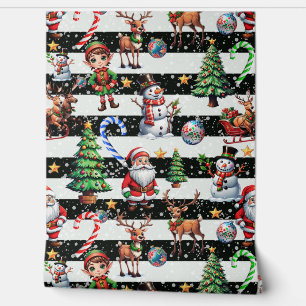 Mur de rayures décoratives de Noël