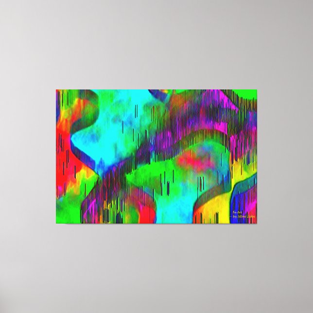 "Mur d'eau" Toile étirée 3 empilée 60" x 40" (Recto)