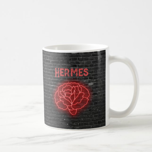 Mur en brique noire Neon Carnation Mug (Droite)