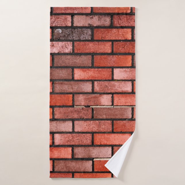 Mur en brique rouge, arrière - plan en brique roug (Serviette de bain)